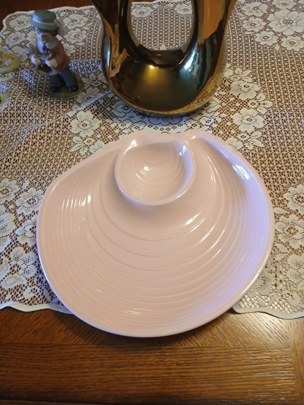 Pastel Pink Ceramic Clam Shell Serving Platter